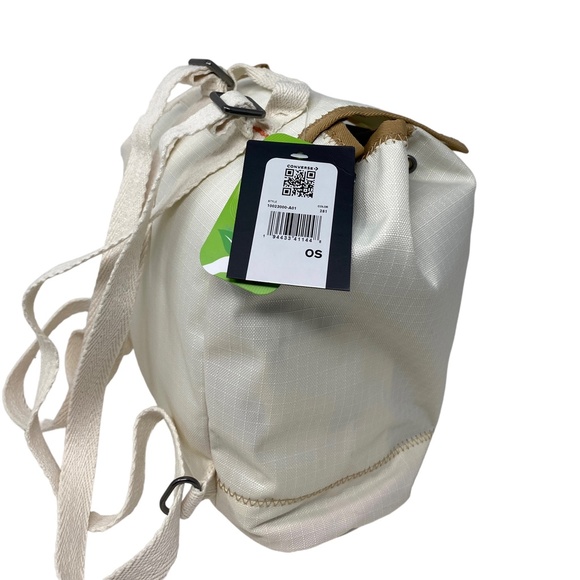 🎒SCHOOL SALE🎒Converse Mini Rucksack Cream Bag Pocket Button 10023000-A01 - Picture 7 of 11
